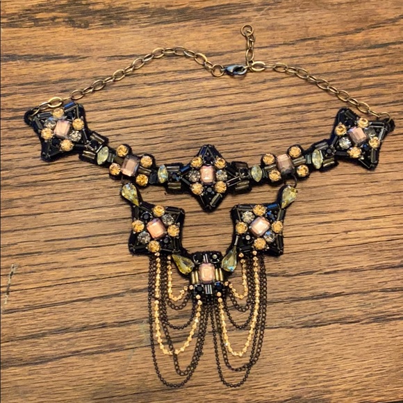 Free People Black Jeweled Suede Choker - Picture 1 of 6